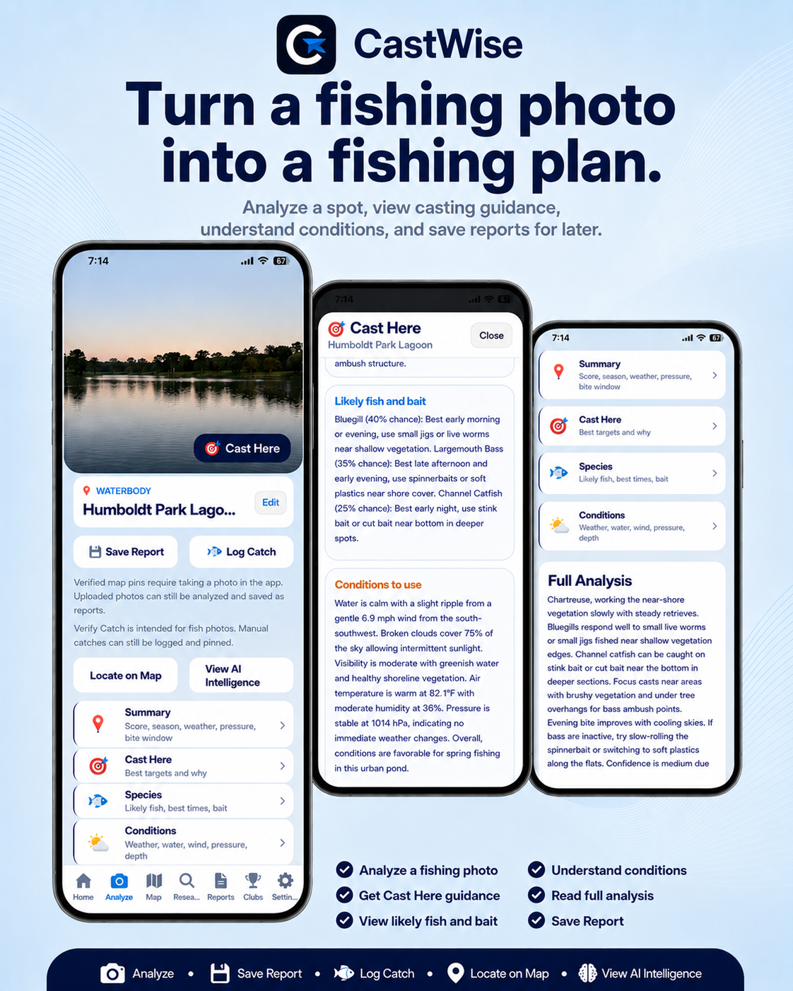 CastWise smart catch log screen
