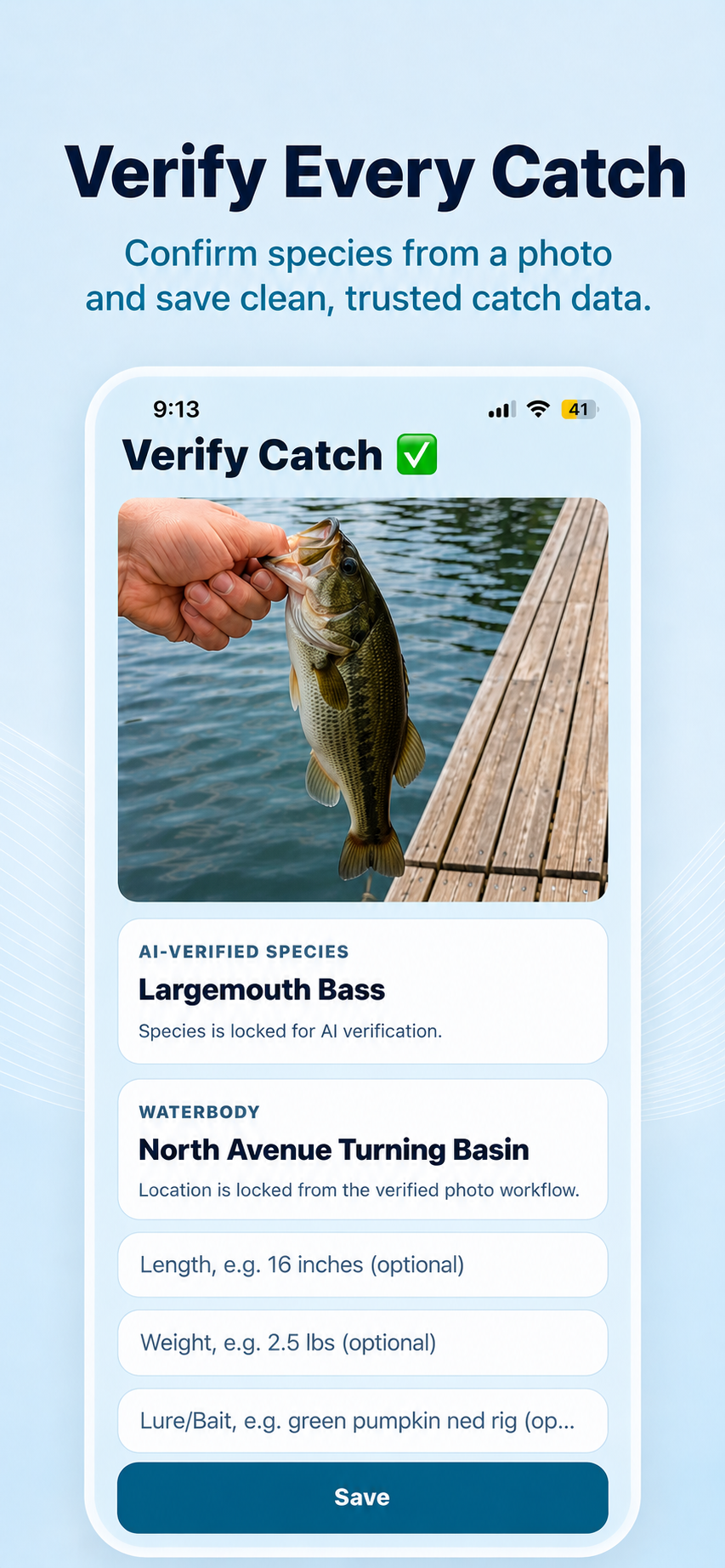 CastWise verify every catch screen